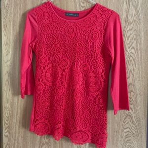 Pertegaz red top with crochet size M
